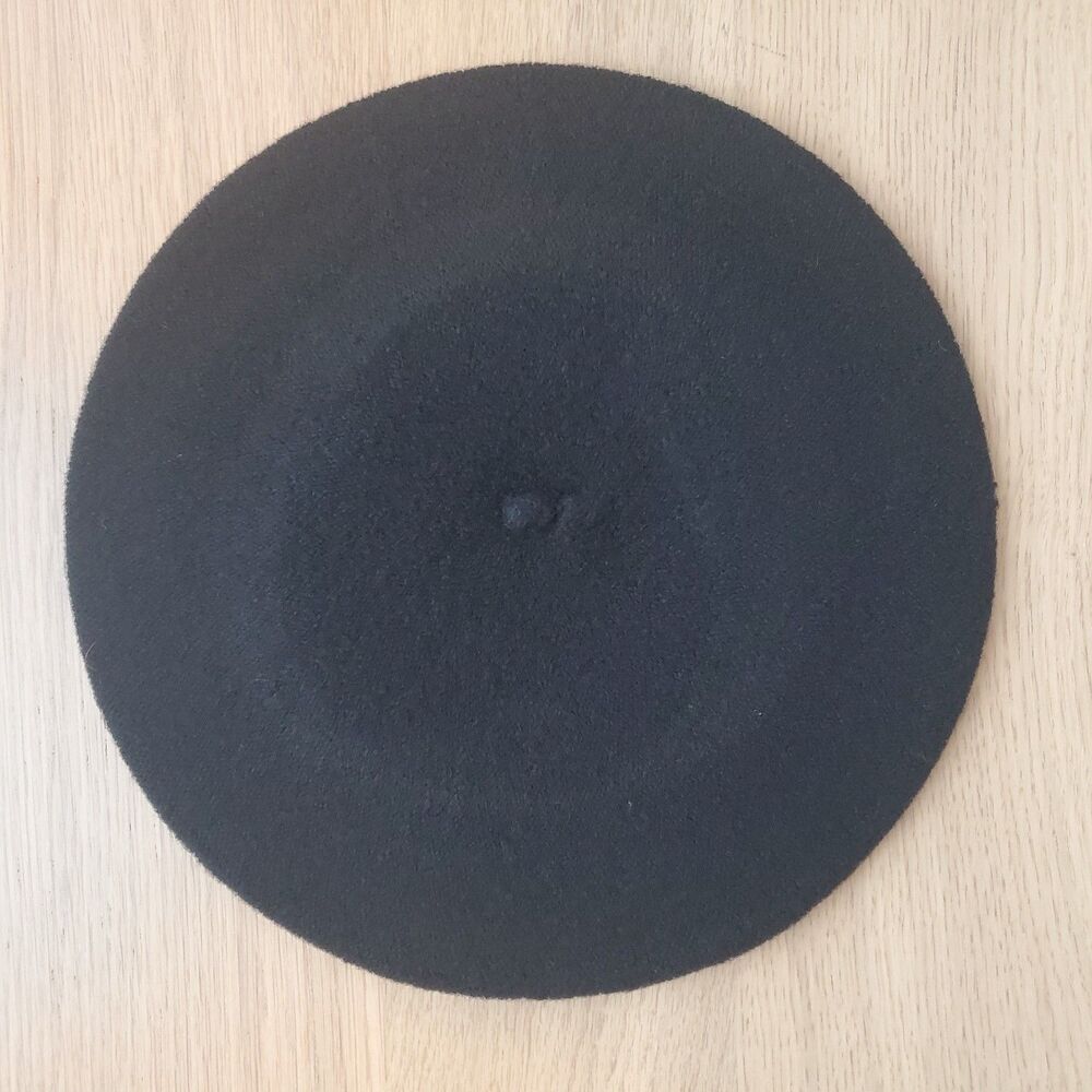 New Black Wool Beret